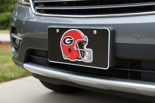 Georgia Bulldogs Helmet Black  License Plate