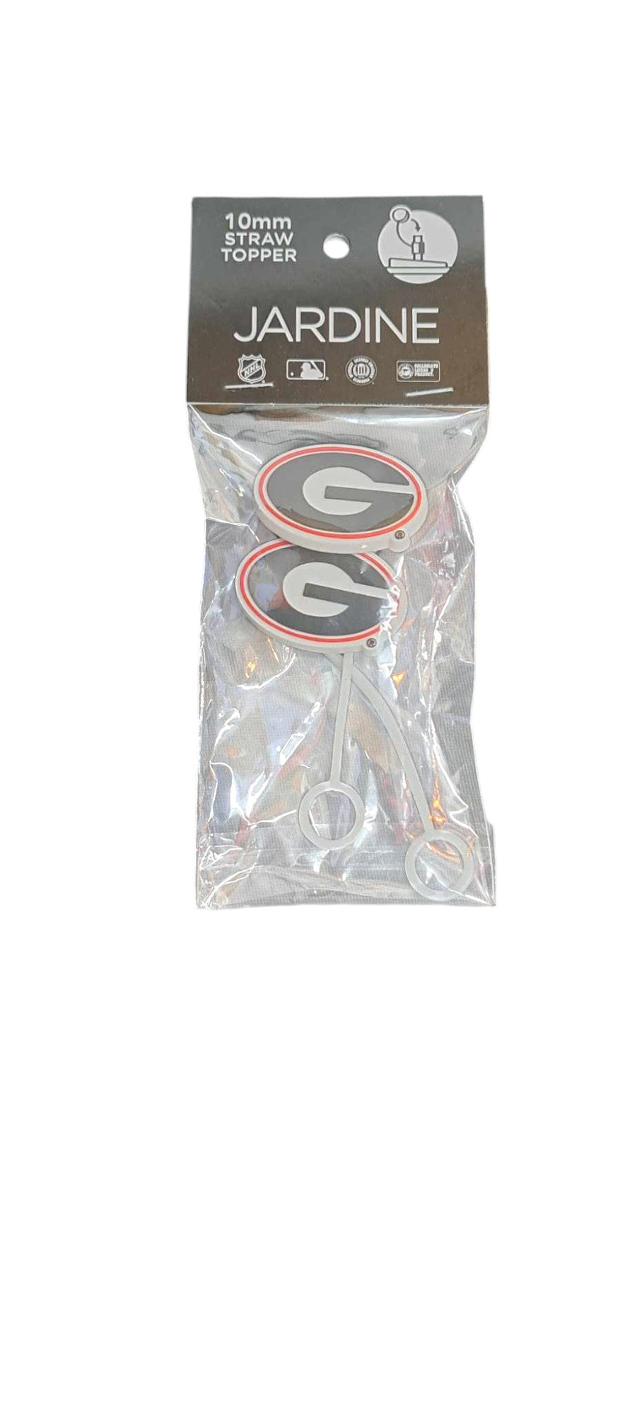 Georgia Bulldogs -PVC Straw Topper, 2pk - J&W Sports Apparel