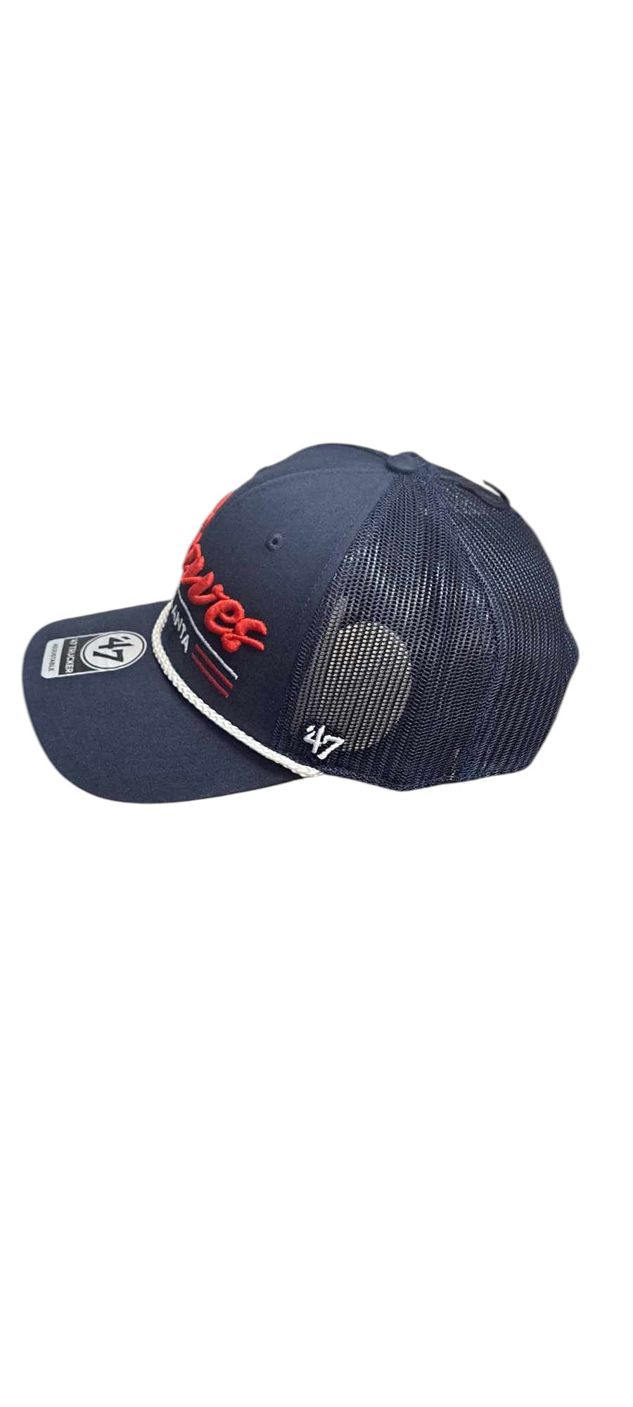 ATLANTA BRAVES NAVY GARNER ROPE 47 TRUCKER