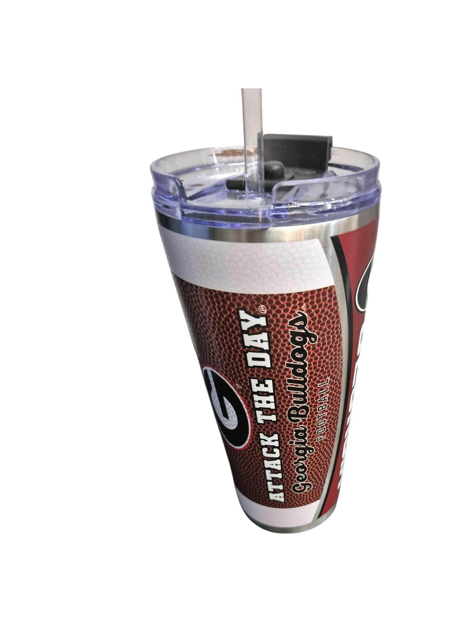 Georgia Bulldogs Football Pattern 32oz Tumbler - J&W Sports Apparel