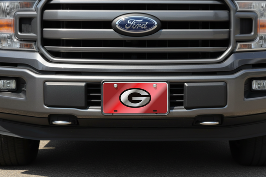 Georgia Bulldogs Red Laser Cut License Plate