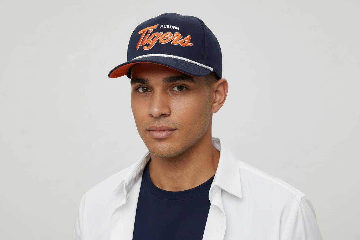 AUBURN TIGERS NAVY CROSSTOWN SCRIPT 47 HITCH