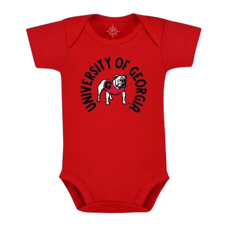 Georgia Bulldogs Red Infant Bodysuit: Screen-Print