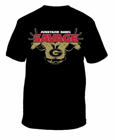 Georgia Bulldogs Junkyard Dawg Black Savage T-Shirt - J&W Sports Apparel