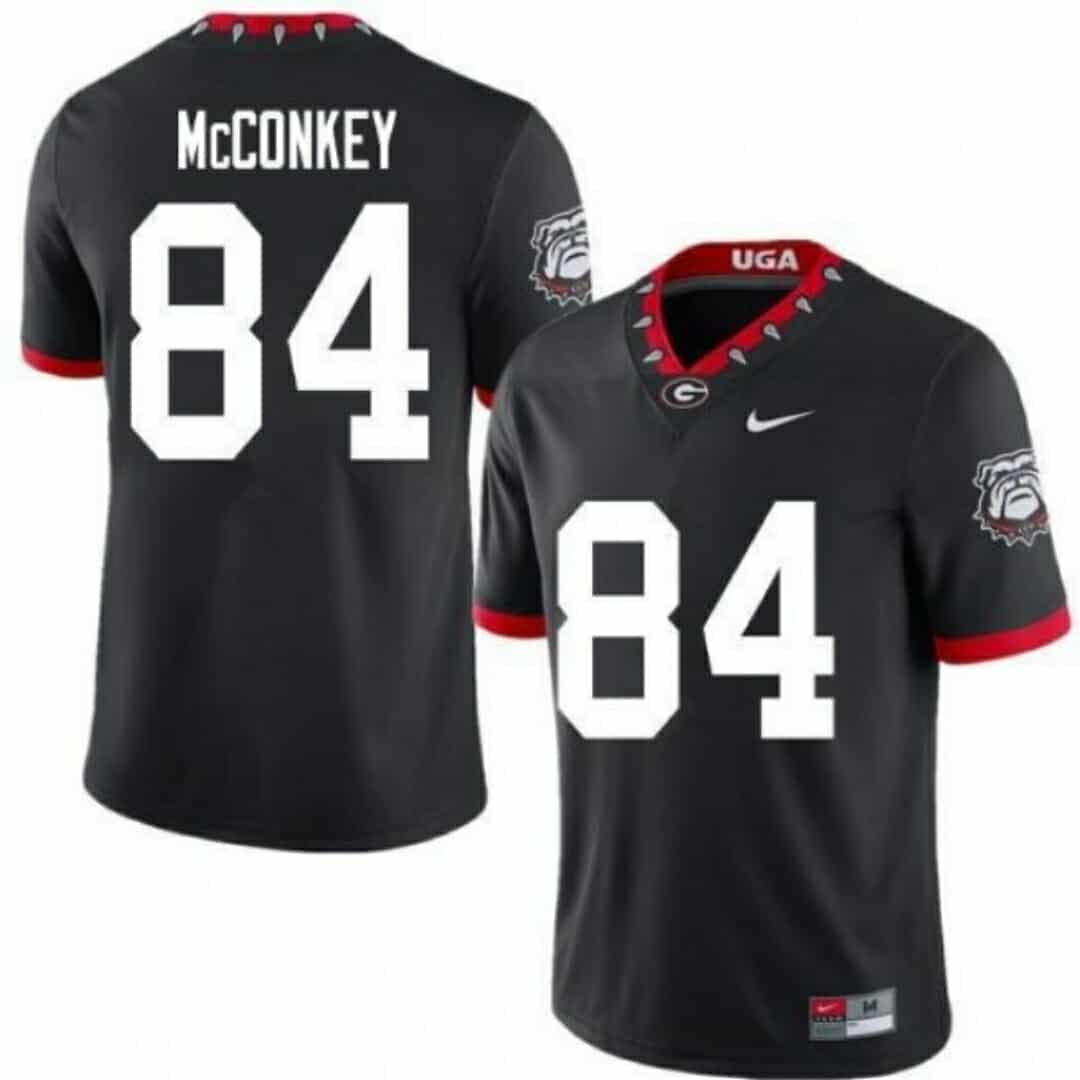 Georgia Bulldogs #84 Ladd McConkey Black Dog Collar Game College Football Jersey