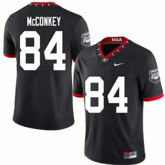 Georgia Bulldogs #84 Ladd McConkey Black Dog Collar Game College Football Jersey