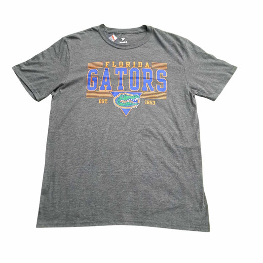 Florida Gators Fanatics Double Stripe Fame T-Shirt - Heather Gray