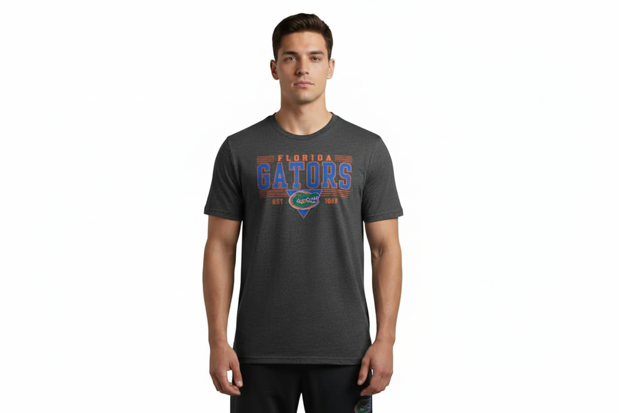 Florida Gators - Mens Triangle Multi Stripe Grey T-Shirt