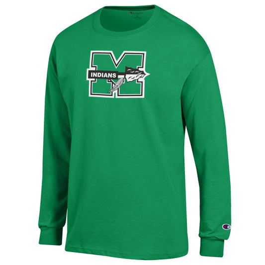 MURRAY COUNTY INDIANS  Champion Kelly Green Long Sleeve T-Shirt