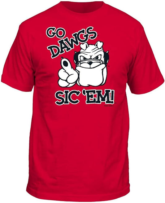 Georgia Bulldogs Youth T-shirt - "Go Dawgs, Sic ‘Em" (Red)