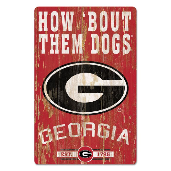 GEORGIA BULLDOGS WOOD SIGN 11" X 17" 1/4" THICK