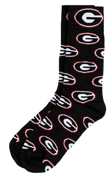 Georgia Bulldogs Black Dress Socks