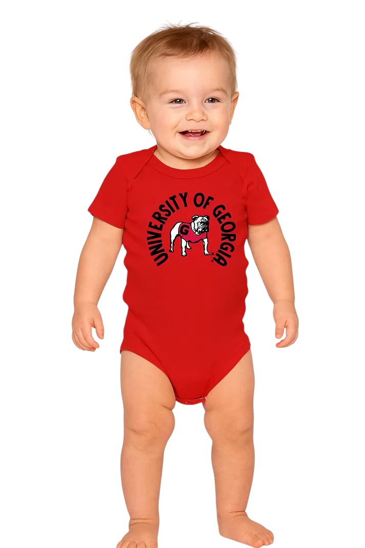 Georgia Bulldogs Red Infant Bodysuit: Screen-Print