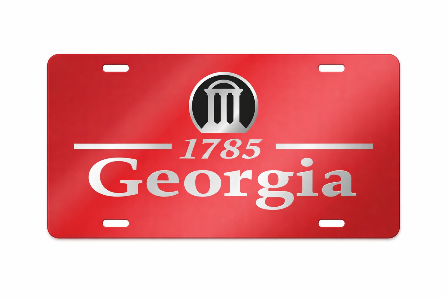Georgia Bulldogs Laser Cut 1785 Car Tag-Red