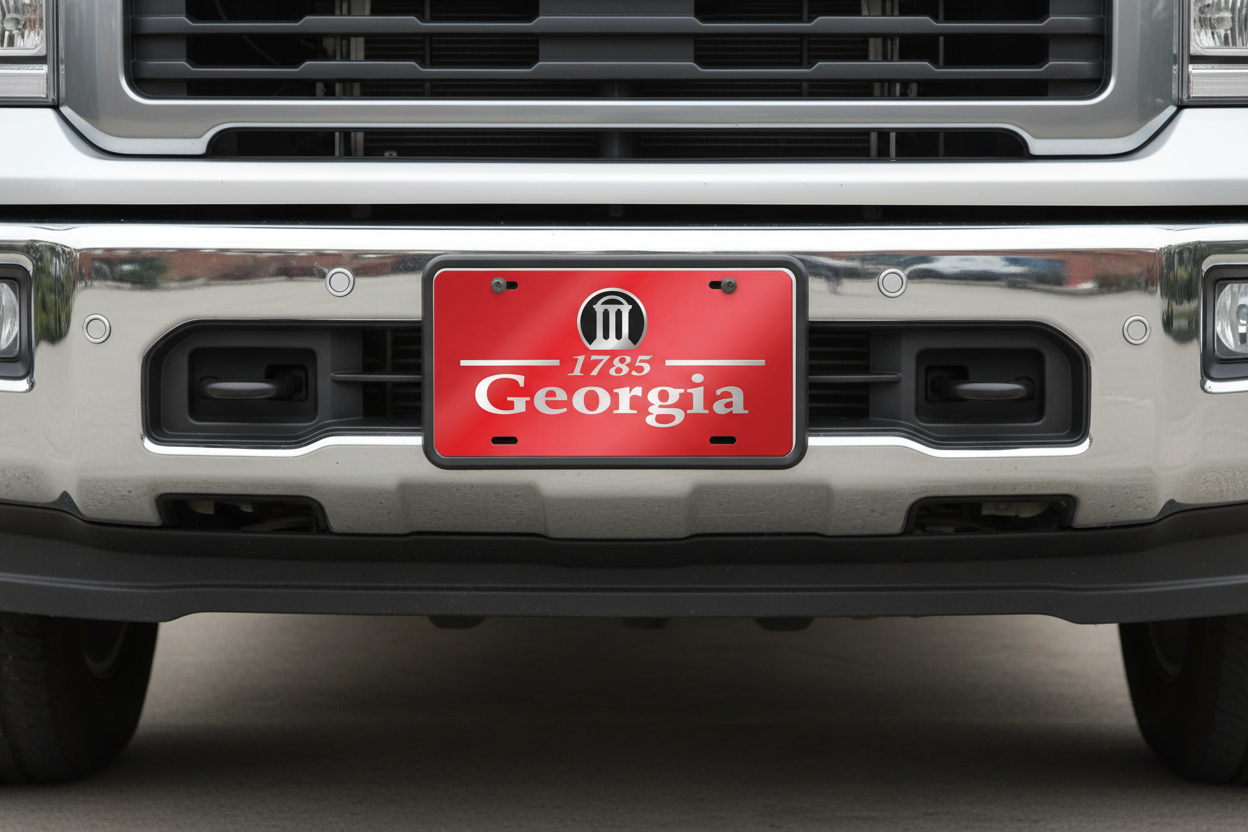 Georgia Bulldogs Laser Cut 1785 Car Tag-Red