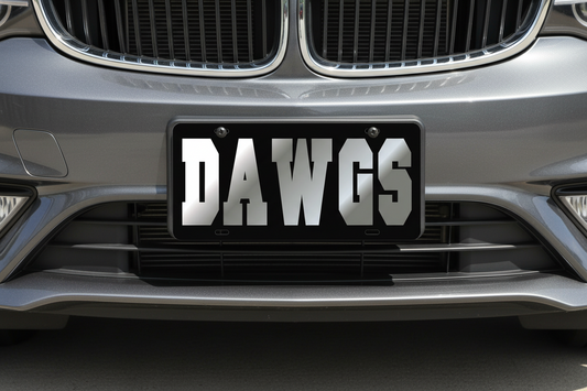 GEORGIA Bulldogs Black "DAWGS" License Plate Car Tag