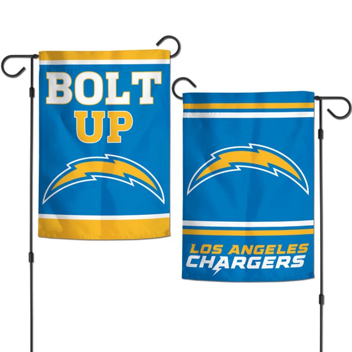 Los Angeles Chargers Slogan Garden Flags 2 sided 12.5" x 18"