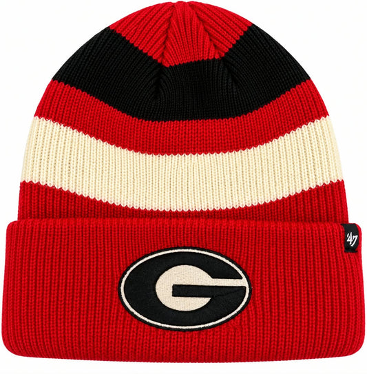 GEORGIA BULLDOGS  47 Brand Red Clubhouse Jennings Cuff Knit Beanie