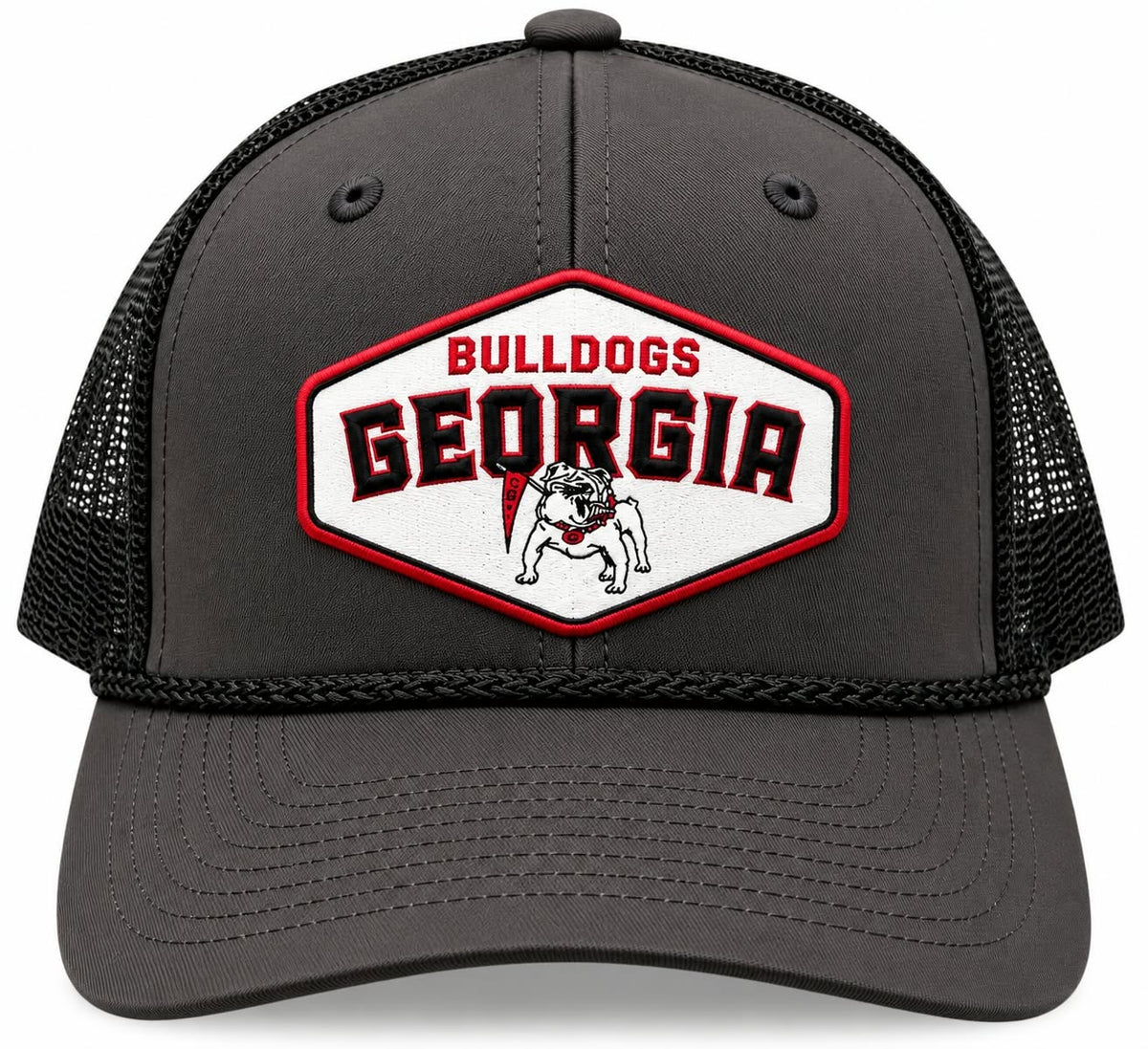 Georgia Bulldogs Vintage Graphite Ace Out Rope Trucker Snapback Hat