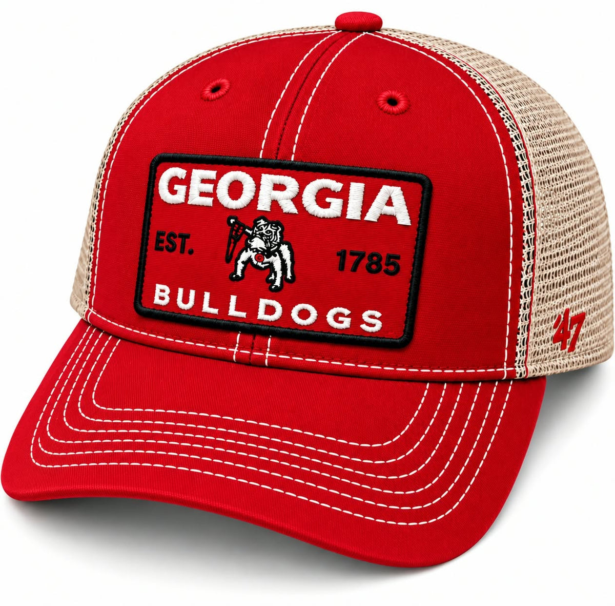 Georgia Bulldogs ‘47 Brand Clean Up  Red Dawgs Adjustable Snapback Hat Cap UGA patch