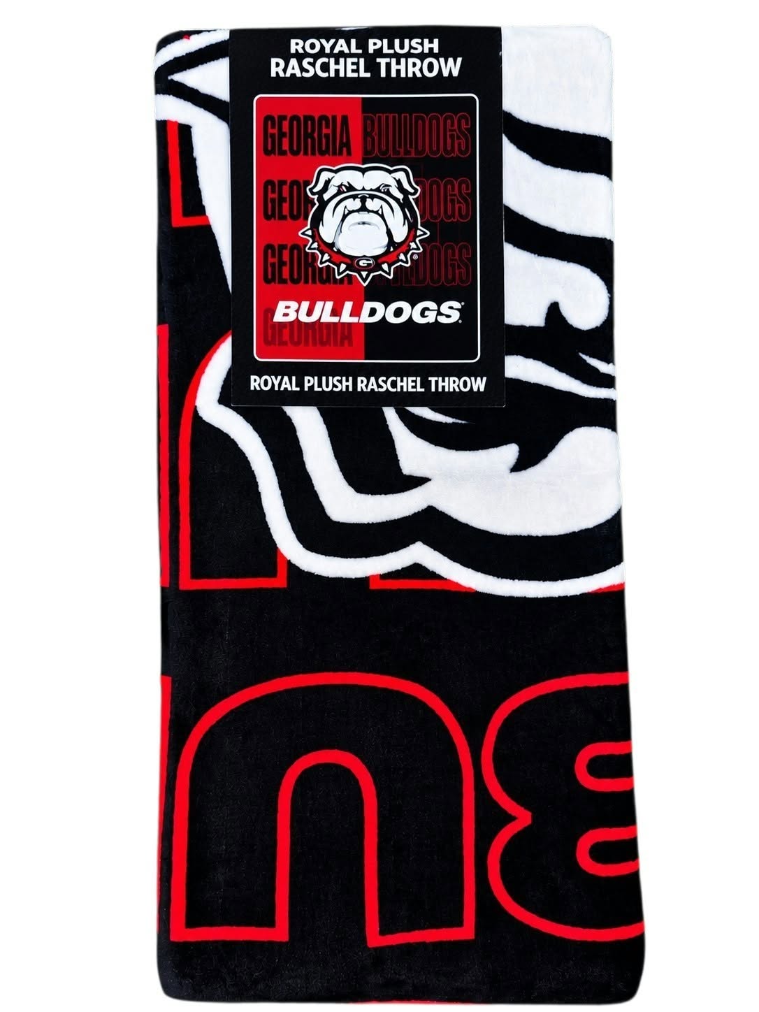 GEORGIA BULLDOGS -RASCHEL 50X60 DIVIDE THROW BLANKET