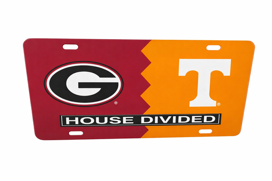 Georgia Tennessee  House Divided Laser Cut License Plate