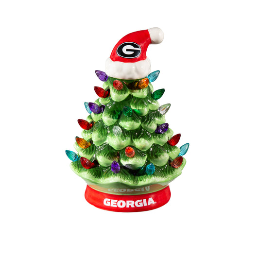 Georgia Bulldogs 8″ LED Ceramic Christmas Tree