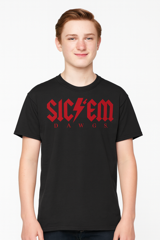 GEORGIA BULLDOGS -UGA BOLT BLACK SHIRTS YOUTH