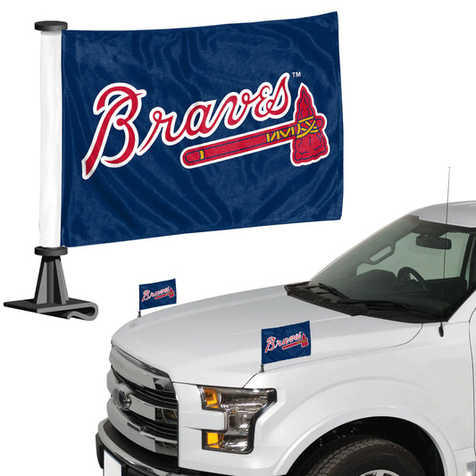 Atlanta Braves Ambassador Car Flag 2 Pack
