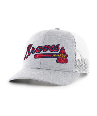 ATLANTA BRAVES GRAY HARRINGTON SCRIPT 47 TRUCKER