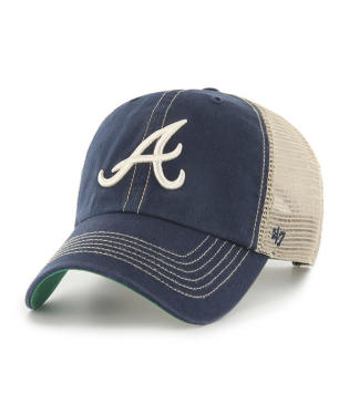 Atlanta Braves 47 MLB Trawler Mesh Clean Up Adjustable Hat, Adult One Size Fits All Navy