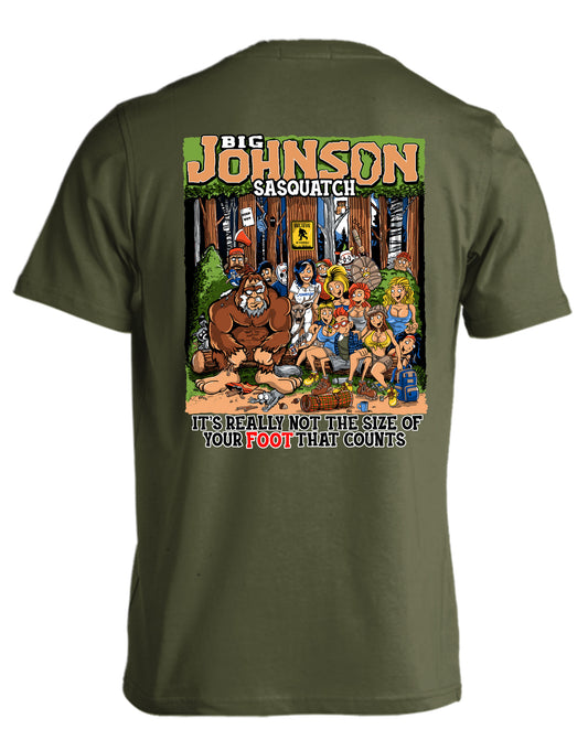 BIG JOHNSON - SASQUATCH MILITARY GREEN SHIRT