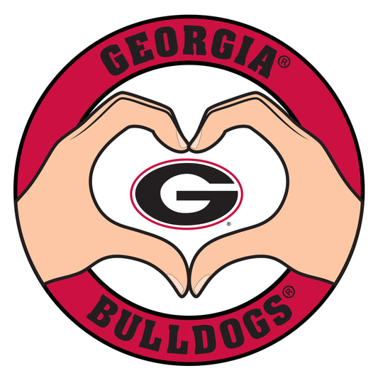 Georgia Bulldogs Heart Hands Decal