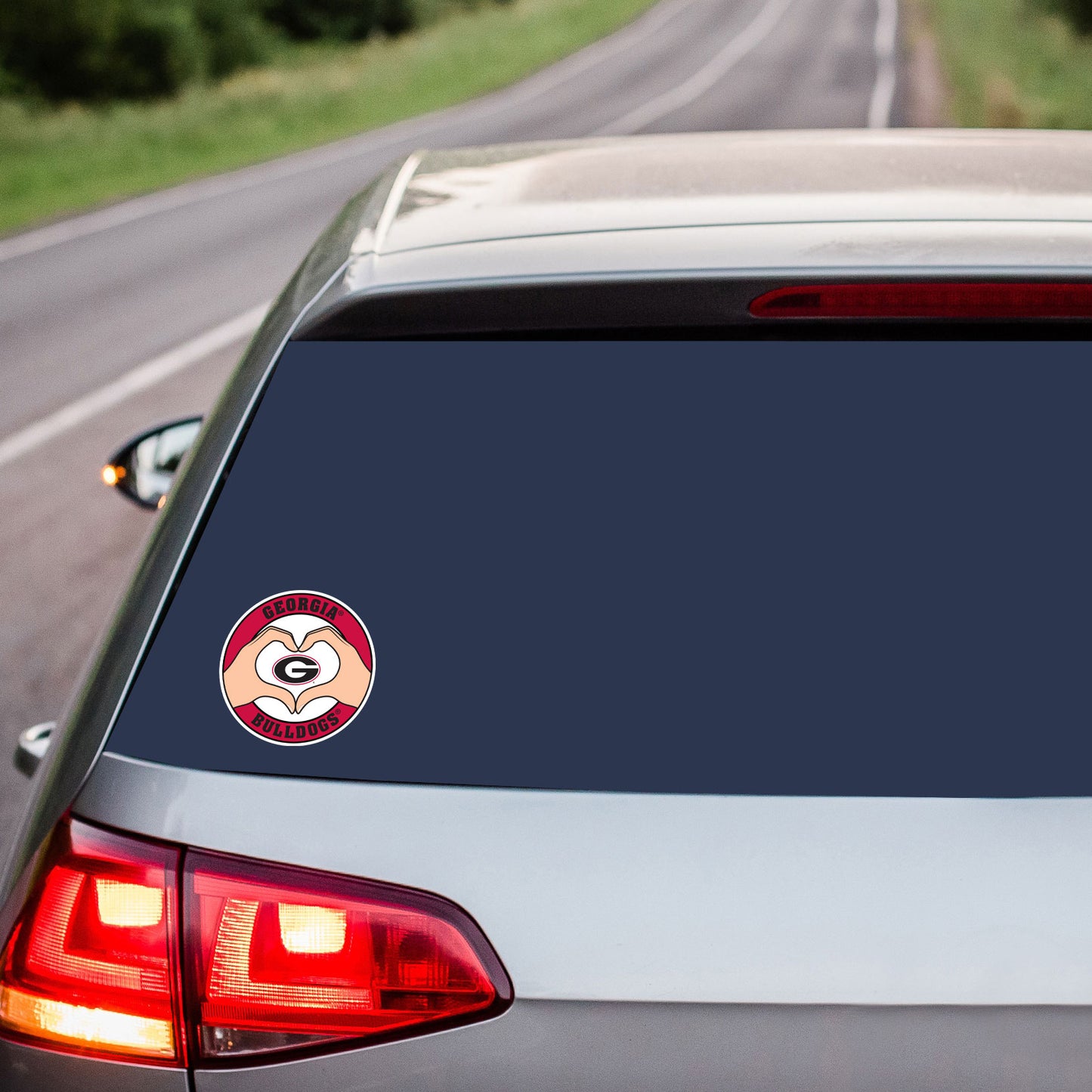 Georgia Bulldogs Heart Hands Decal