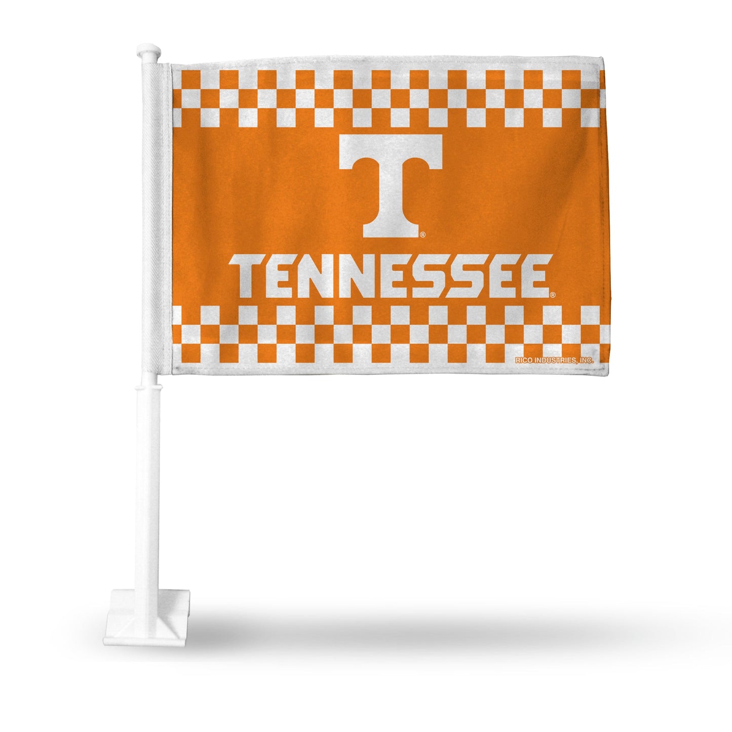 Tennessee Volunteers Double Sided Car Flag - 16" x 19" - Strong Pole that Hooks Onto Car/Truck/Automobile