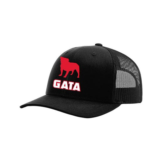 Georgia Bulldogs  GATA Bulldog Embroidered Mesh Back Trucker Hat, Black/Black