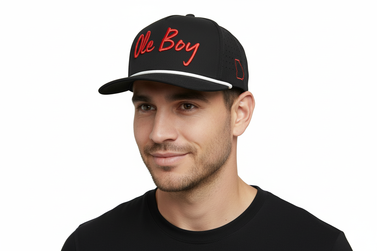 OLE BOY Georgia Game Day Performance Golf Hat - Black