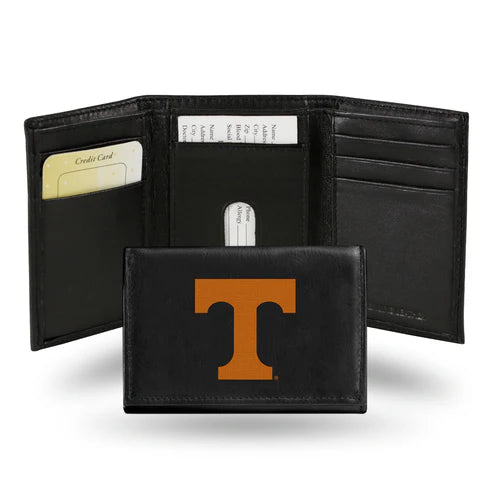 Tennessee Volunteers Embroidered Genuine Leather Tri-fold Wallet 3.25" x 4.25"
