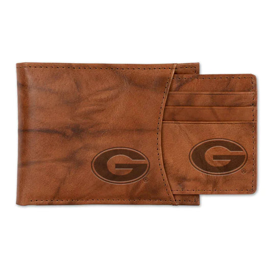 Georgia Bulldogs - Genuine Leather 2-In-1 Slider Wallet Set