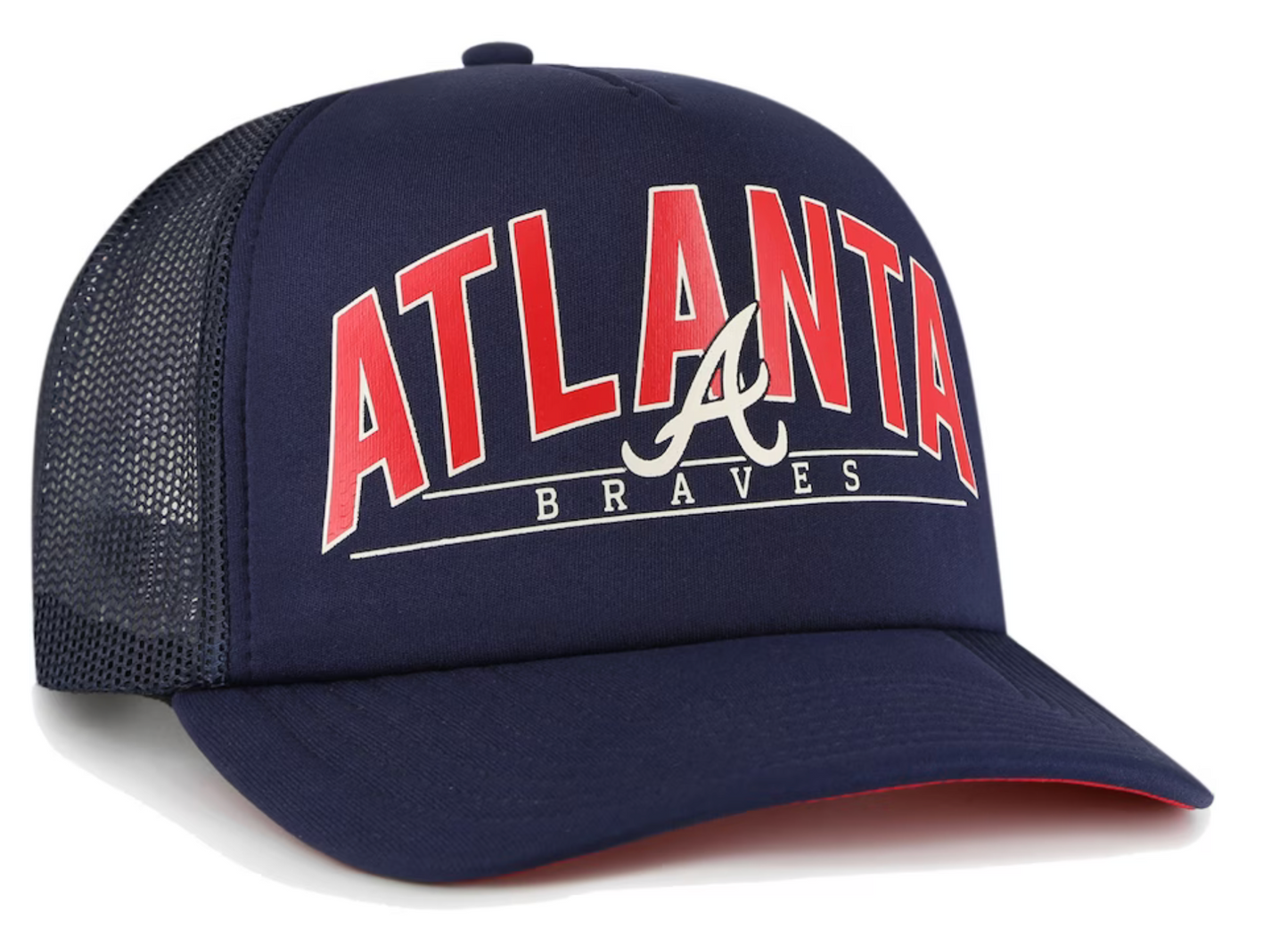 Atlanta Braves Navy Backhaul Foam Trucker Snapback Hat