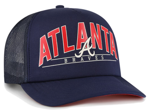 Atlanta Braves Navy Backhaul Foam Trucker Snapback Hat
