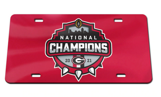 Georgia Bulldogs 2021 CFP National Champions Acrylic License Plate