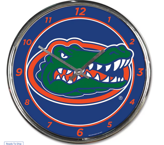 Florida Gators WinCraft Chrome Wall Clock