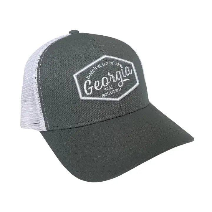 Peach State Pride - Georgia Script Patch Mesh Back Trucker Hat