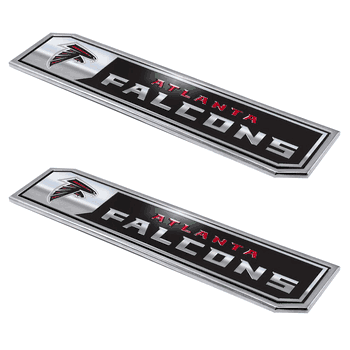 Atlanta Falcons 2 Piece Heavy Duty Aluminum Embossed Truck Emblem Set