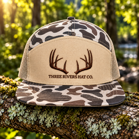 Three Rivers Hat Co. - Classic Whitetail Rack - “Old’S Cool” Flatbill Snapback - Lost Hat Co.