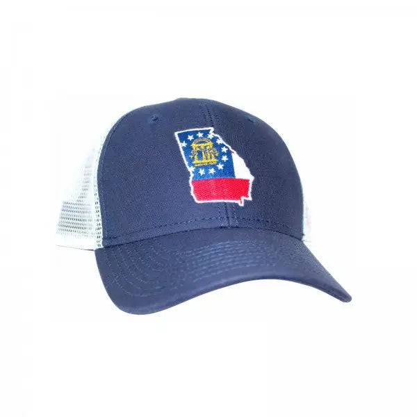 Peach State Pride - Georgia Flag Mesh Back Trucker Hat