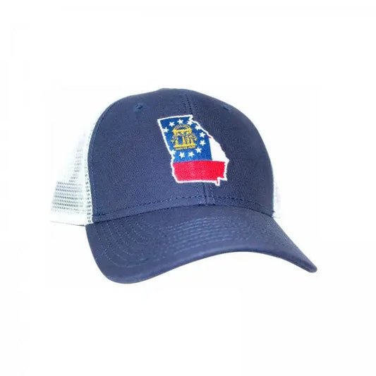 Peach State Pride - Georgia Flag Mesh Back Trucker Hat