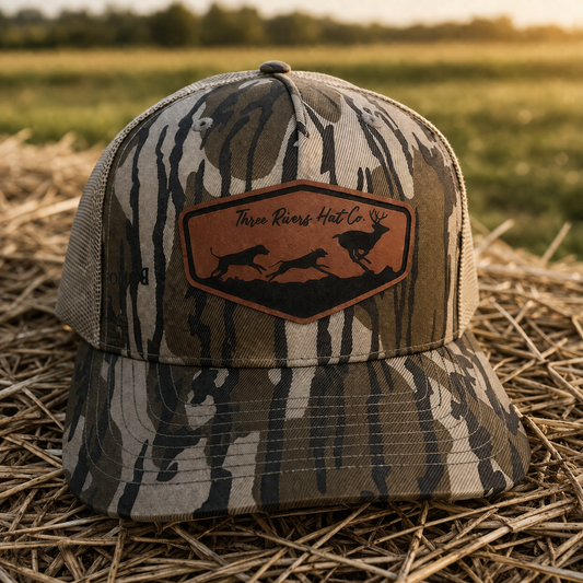 Three Rivers Hat Co- Deer Dog Hunting Trucker Snapback Buckle Patch