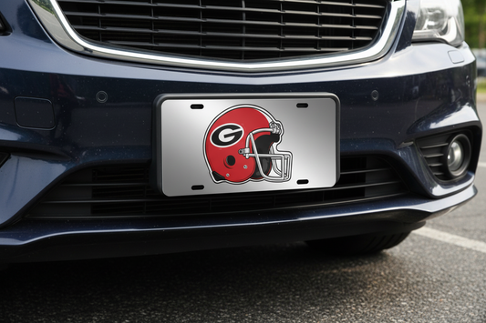 Georgia Bulldogs Helmet Chrome License Plate